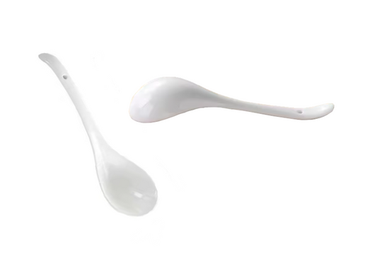 White Large Ceramic Asian Style Soup Serving Ladle Spoon 23cm 7936 / SP2 (Parcel Plus Rate)