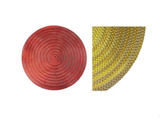 Round Table Centre Placemat with Scalloped Edge 38cm Assorted Colours 7987 (Parcel Rate)