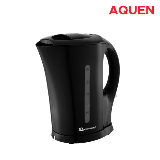 SQ Professional Aquen Plastic Kettle 1.7 Litre 2200W Black 7988 (Parcel Rate)