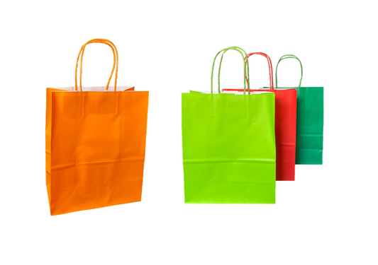 Solid Colour Paper Gift Bag Small 16 x 8 x 21cm Assorted Colours 7997 (Large Letter Rate)