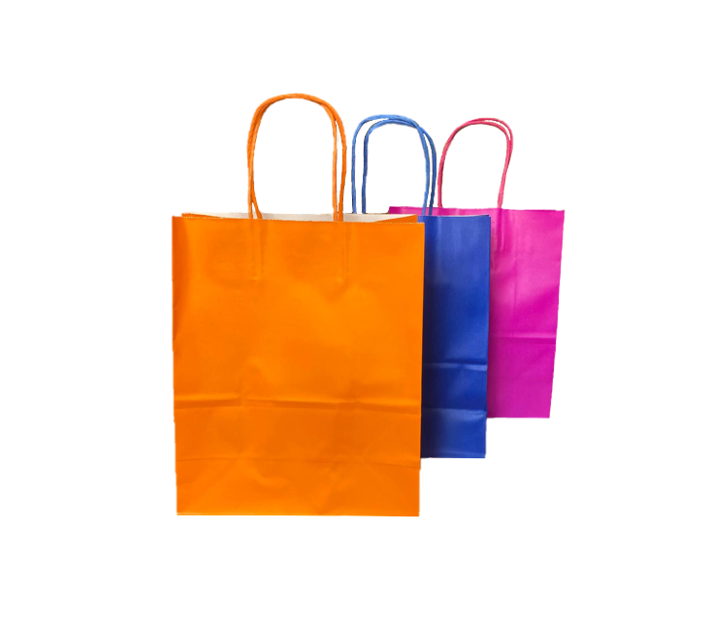Solid Colour Paper Gift Bag Medium 22 x 11 x 27cm Assorted Colours 7998 (Parcel Rate)