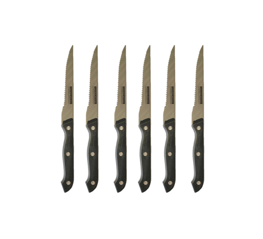 Metal Kitchen Fruit Knife 22.5cm Pack of 6 Plastic Handle 8004 (Parcel Rate)