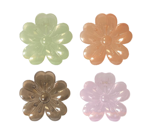 Plastic Tropical Flower Hair Claw Clip 8cm Assorted Colours 8068 (Parcel Rate)