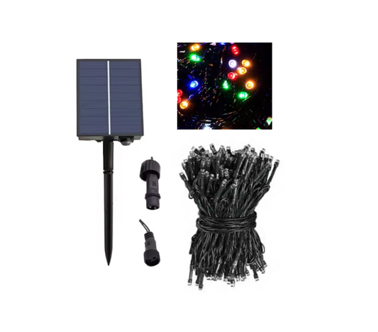 Solar 500 LED Rainbow Multicolour Fairy Lights String 50m 8076 (Parcel Rate)
