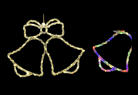 Christmas Hanging Plastic Light Up Indoor Window Decoration Christmas Bells Design 32cm Assorted Light Colours 8080 (Parcel Rate)