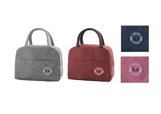 Insulated Lunch Travel Cooler Bag with Front Pocket and Handles 24 x 19 x 10cm Assorted Colours 8094 (Large Letter Rate)