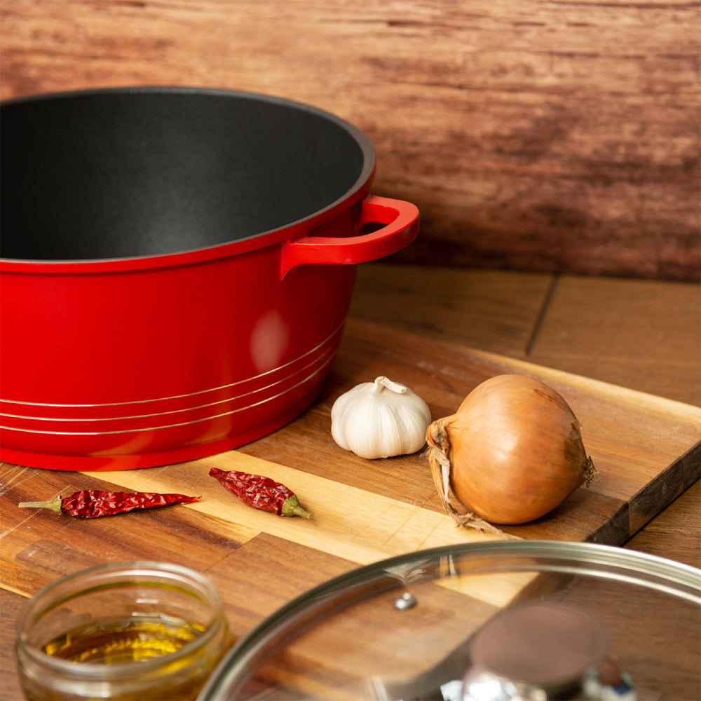 Durane Die Cast Stock Pot Set of 5 Red 20 - 32 cm 9320
