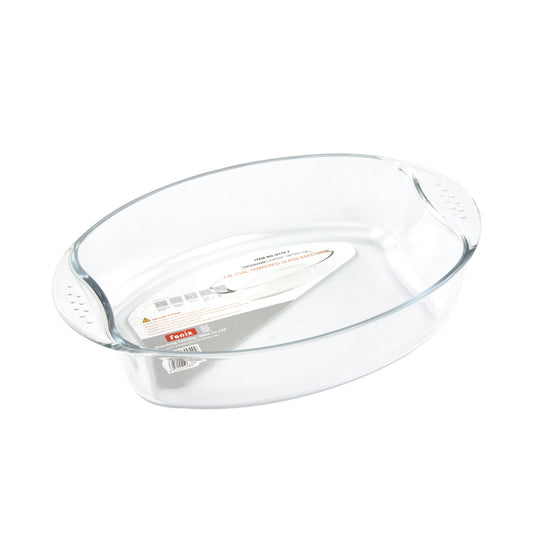 Durane Oval Tempered Glass Oven Casserole Baking Dish 32 x 26 x 6.5cm 8968 (Parcel Plus Rate)