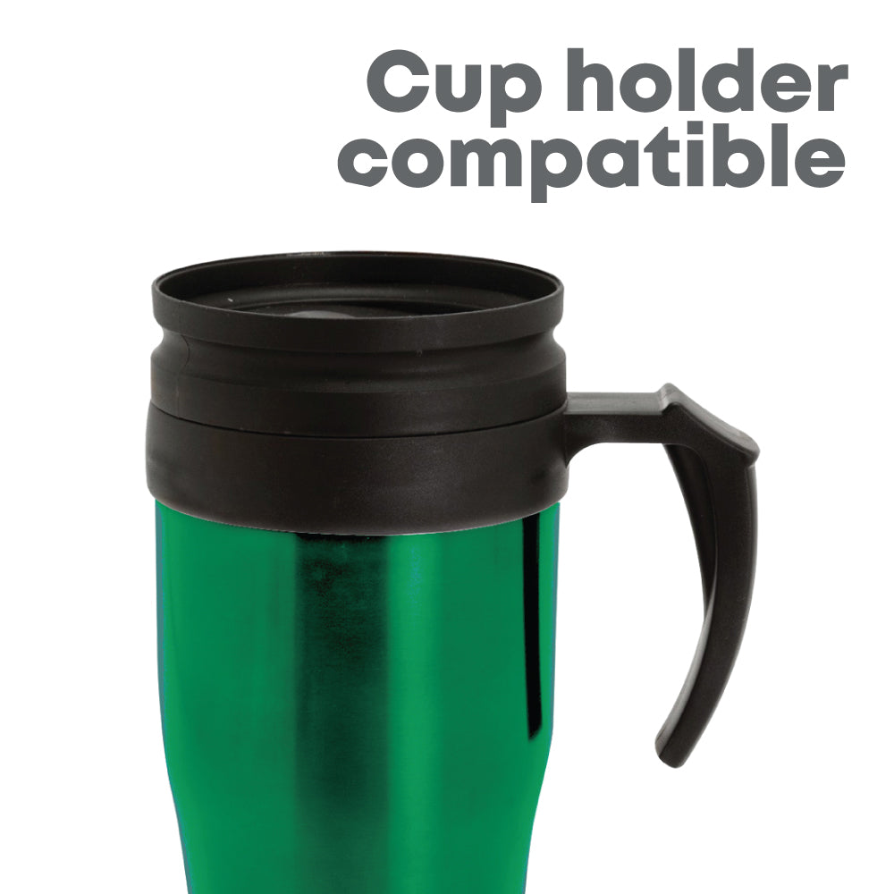 SQ Professional Car Coffee Tea Travel Mug with Handle 450ml Assorted Colours 0045 / 9995