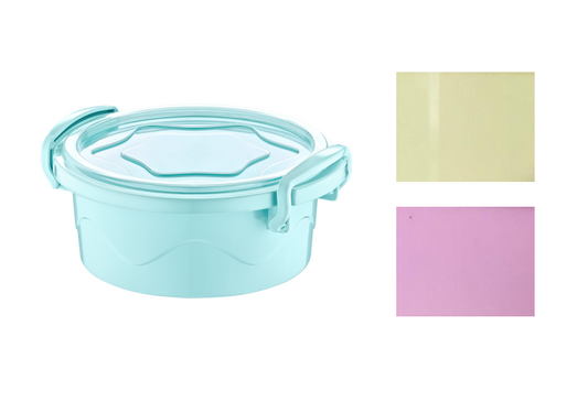 Mini Round Food Storage Container 300 ml Assorted Colours AK241 (Parcel Rate)p
