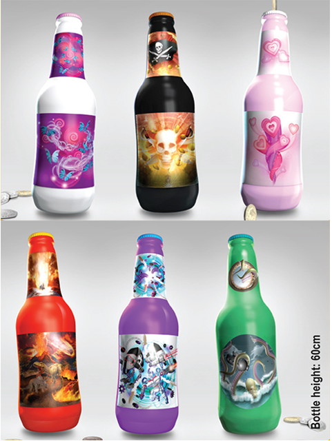 Giant Plastic Kids Money Saving Bottle 58.5cm Assorted Colours BOT011 (Big Parcel Rate)