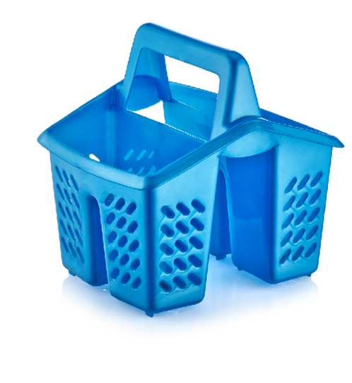 Plastic Sink Cutlery Holder 4 Sections 10 x 16 cm Assorted Colours D14007 (Parcel Rate)