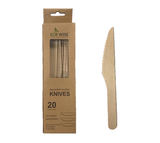 Disposable Wooden Knife Pack of 20 EC1178 (Parcel Rate)