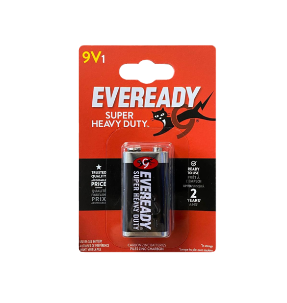 Eveready 9V Carbon Zinc Battery 7543 – Reliable Power for Everyday Devices, SKU EV6F22SUPERB1