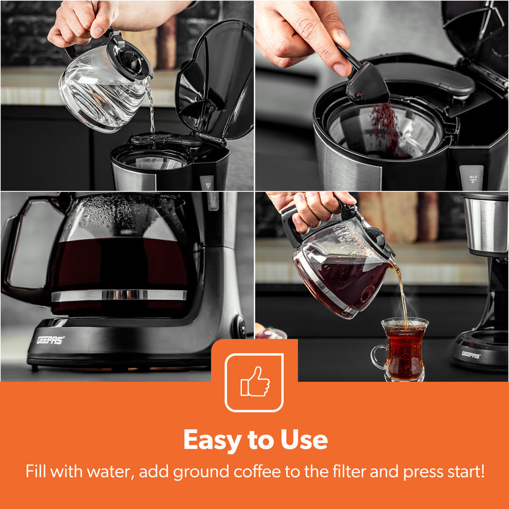 Electric Countertop Filter Coffee Machine 0.75L Black GCM41525UKBK (Big Parcel Rate)