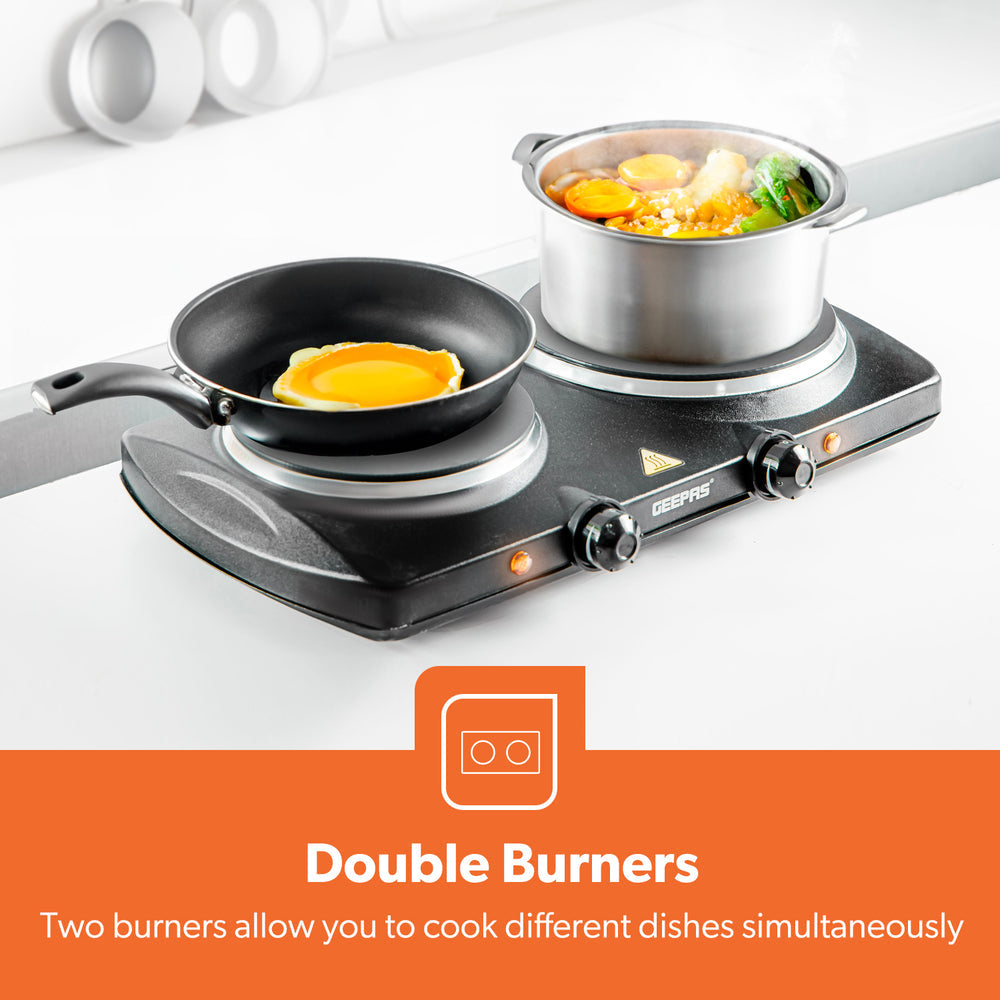 Portable Ceramic Electric Hot Plate Double 2000W GCP32026UK (Big Parcel Rate)