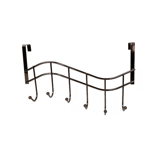 Metal Coat Hook Door Hanger Rack Black 44 cm 6868 A (Parcel Rate)