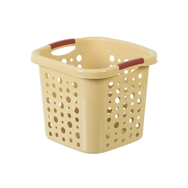 Plastic Square Laundry Basket 37 x 37 x 31 cm Assorted Colours MS008