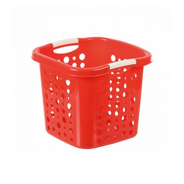 Plastic Square Laundry Basket 37 x 37 x 31 cm Assorted Colours MS008