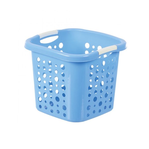 Plastic Square Laundry Basket 37 x 37 x 31 cm Assorted Colours MS008