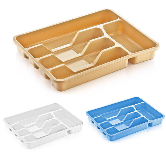 Asude Plastic Cutlery Drawer Organiser Tray 5 Sections 25.5 x 33.5 x 4 cm Assorted Colours 11137 / ASD129 / D14000 (Parcel Rate)