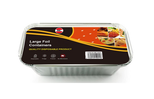Large Aluminium Foil Food Containers with Lids Pack of 6 MX6005 (Parcel Rate)