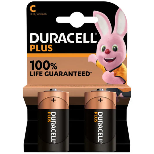 2 x Duracell C Batteries LR14 / MN1400 Plus Power Non Rechargeable 2469 A (Large Letter Rate)