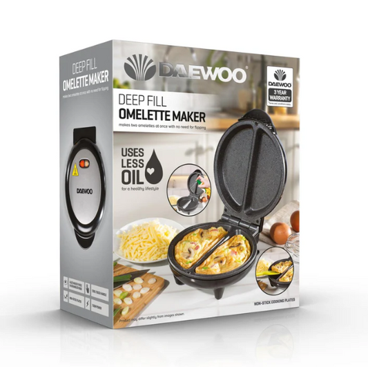 Daewoo Non Stick Deep Fill Omelette Maker 750 Watt SDA1556 (Parcel Rate)