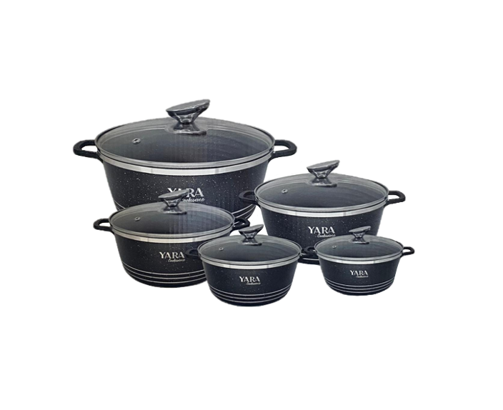 Yara Diecast Pan Set of 5 Black TS64322 (Big Parcel Rate)