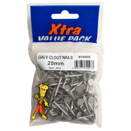 25mm Galv Clout Nails 250G Xtra Value 0933 (Large Letter Rate)