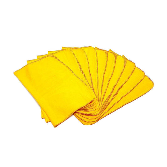 Household Cleaning Yellow Dusters 30 cm Pack of 10 CK1133 (Parcel Rate)