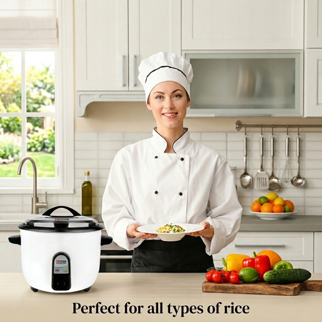 Rice Cooker 10 Litre Triton White Inner Pot 3000W Energy-Efficient SKU 10L