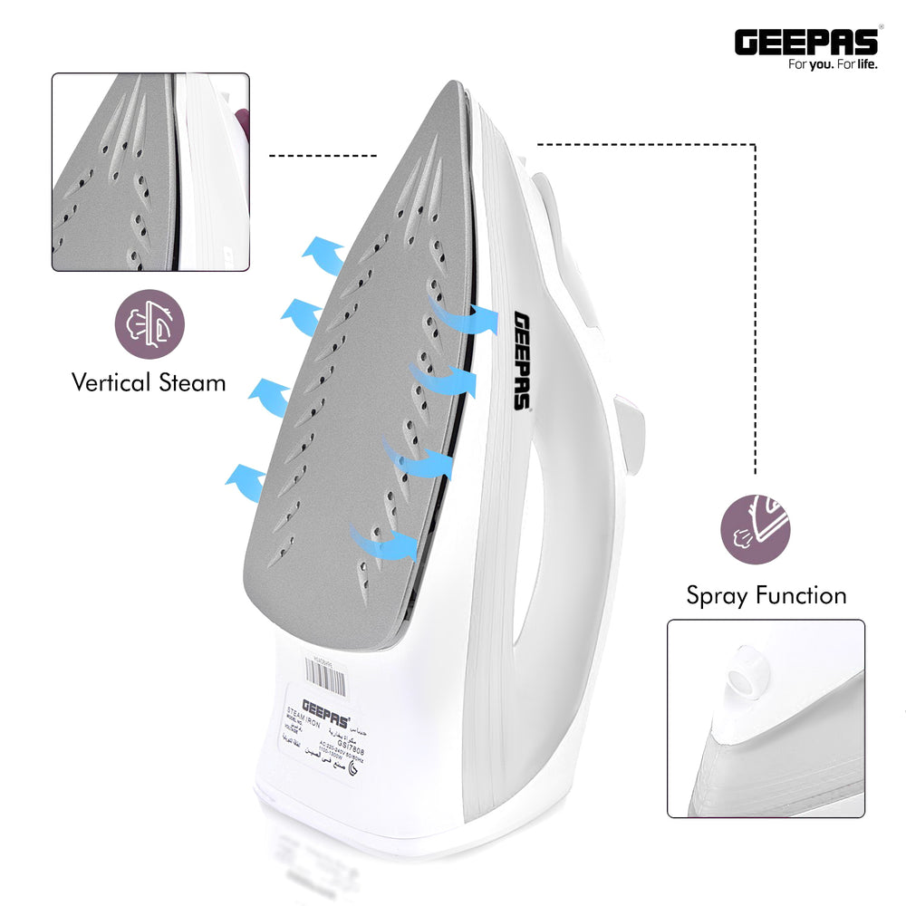 Clothes Steam Iron 1300W Grey GSI7808 (Parcel Rate)