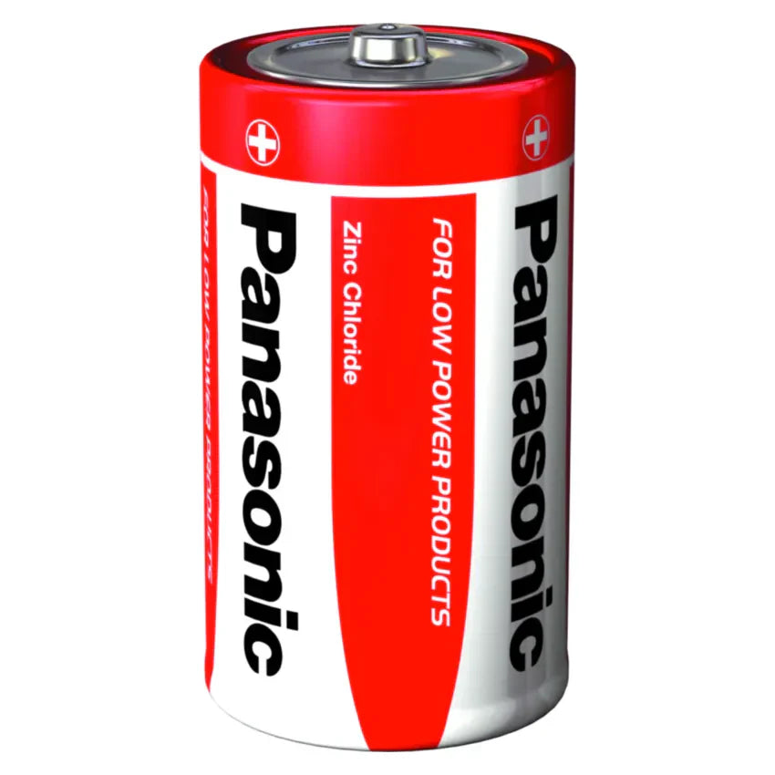 2x Panasonic D Batteries Zinc Carbon R20 1.5V Battery PANAR20RB2 A