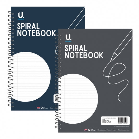 Spiral Writing Notebook Pad 28 x 20cm Assorted Colours P1016 (Large Letter Rate)