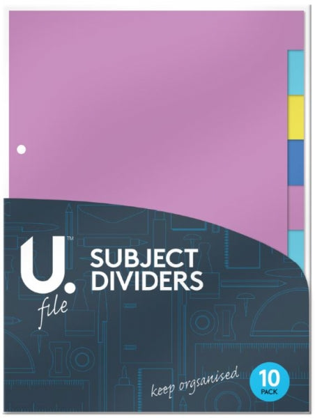 Paper File Subject Dividers Pack of 10 Sheets P2090 (Large Letter Rate)