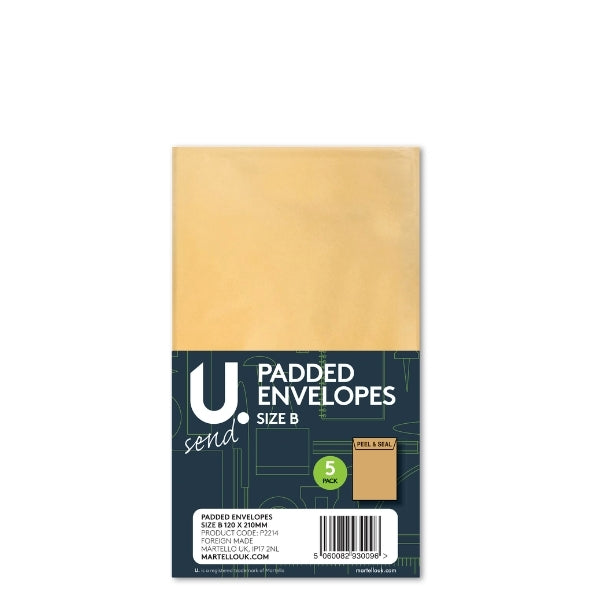 Size B Padded Envelopes 120 x 215 mm Pack of 5 P2214