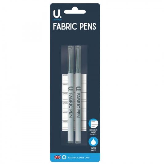 Fabric Writing Pens with Name Labels Pack of 2 P2413 (Large Letter Rate)