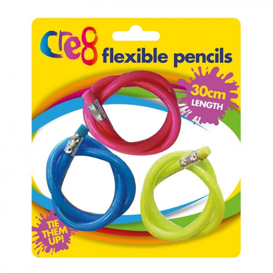 Flexible Pencils with Eraser Top Pack of 3 P2480 (Parcel Rate)
