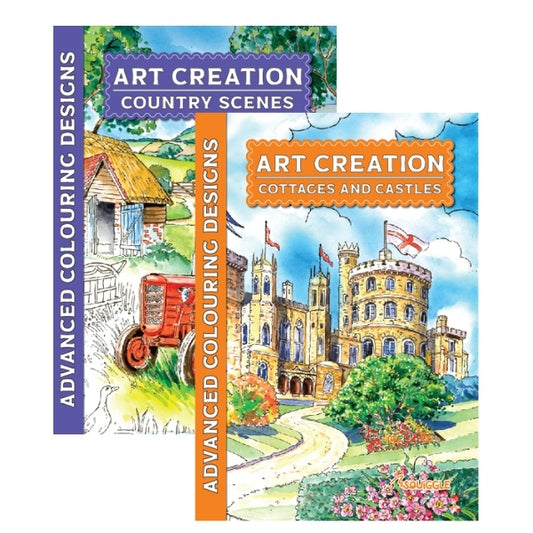 World of Art Adult Colouring Book Country Scenes, Castles & Cottages Assorted Designs P2581 (Large Letter Rate)