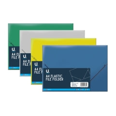 A4 Elastic School File Folder Assorted Colours P2752