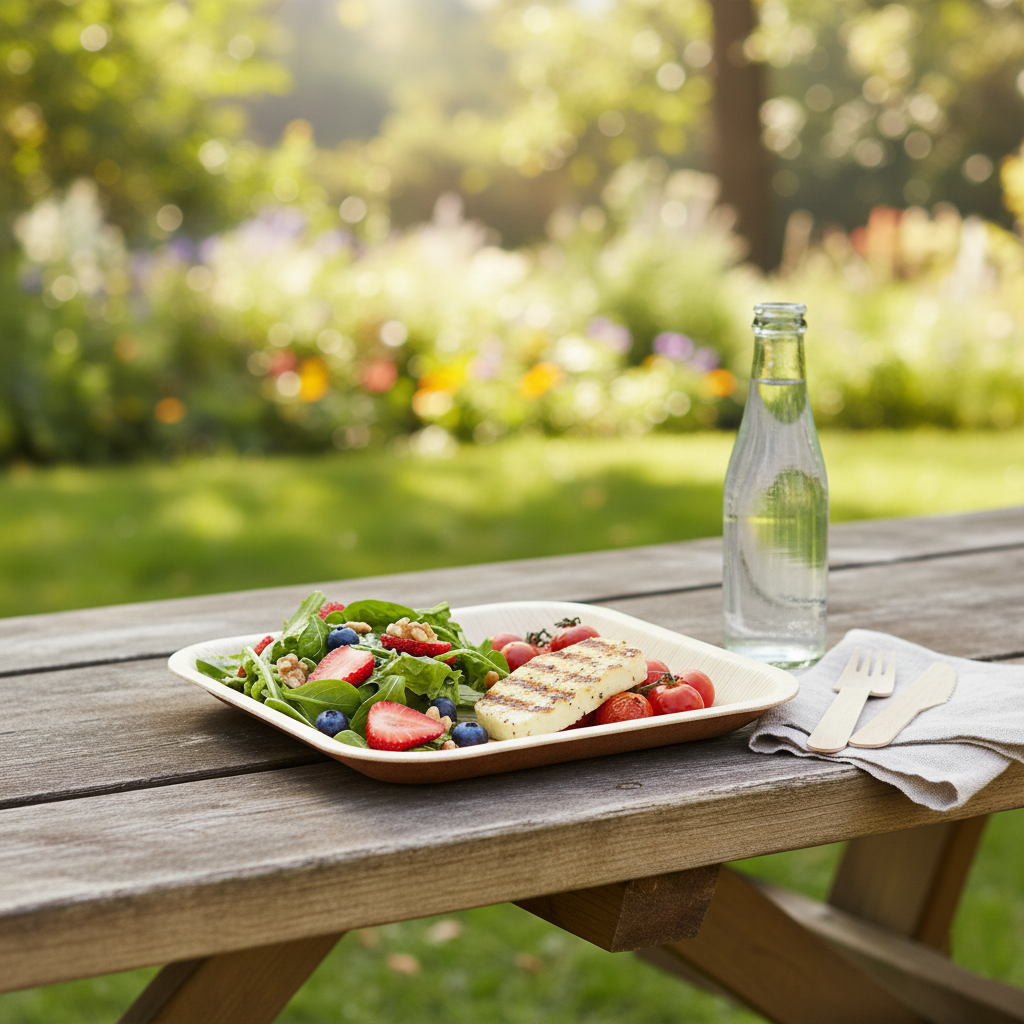 Biodegradable Disposable Square Areca Palm Leaf Plates 6" Pack of 25 EC0386 (Parcel Rate)