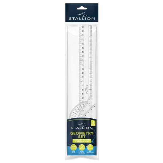 School Maths Geometry Ruler Set of 4 22 x 8 x 0.5cm P3071 (Parcel Rate)