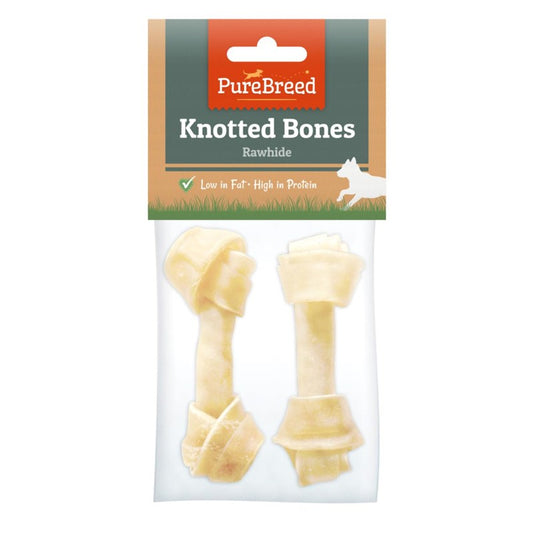 Pet Dog Treats Knotted Bones 12cm Pack of 2 311967 (Parcel Rate)