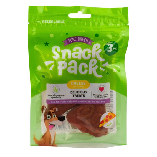 Pet Dog Treats Delicious Pizza Chew Snack Pack of 3 Cheese Flavour 324117 (Parcel Rate)