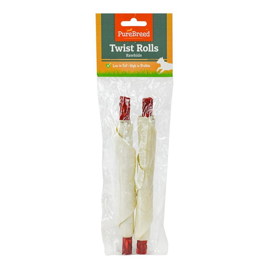 Pet Dog Treats Rawhide Twist Rolls 20cm Pack of 2 322410 (Large Letter Rate)