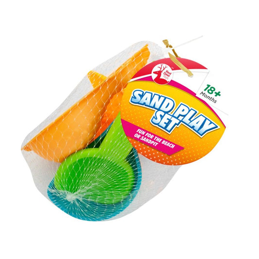 Children's Plastic Beach Sand Toy Plat Set of 4 Assorted Colours 321396 (Parcel Rate)