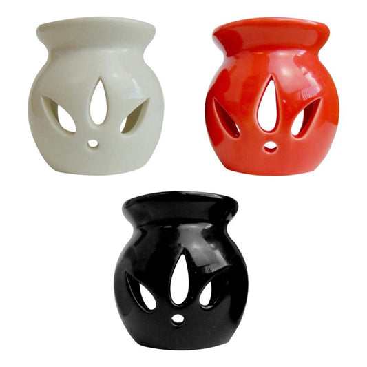 Ceramic Wax Melt and Oil Burner 6.5 x 5 x 7.5cm Assorted Colours 317094 (Parcel Plus Rate)