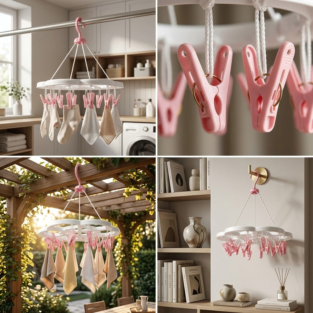 Clothes Peg Laundry Hanger 36cm Assorted Colours SKU 5532