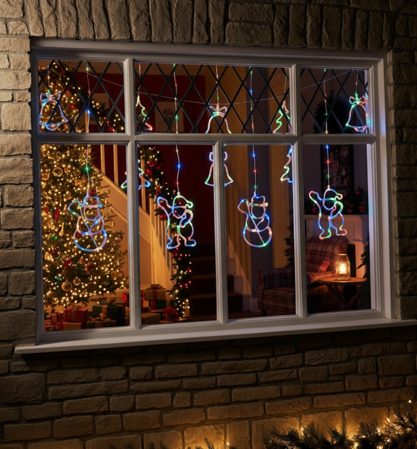 Christmas Hanging Plastic Light Up Indoor Window Decoration Christmas Bells Design 32cm Assorted Light Colours 8080 (Parcel Rate)